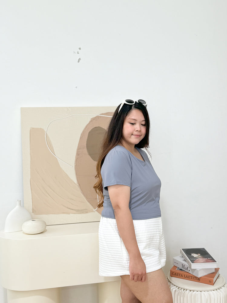 Sonya Basic Slant Top (Grey blue)